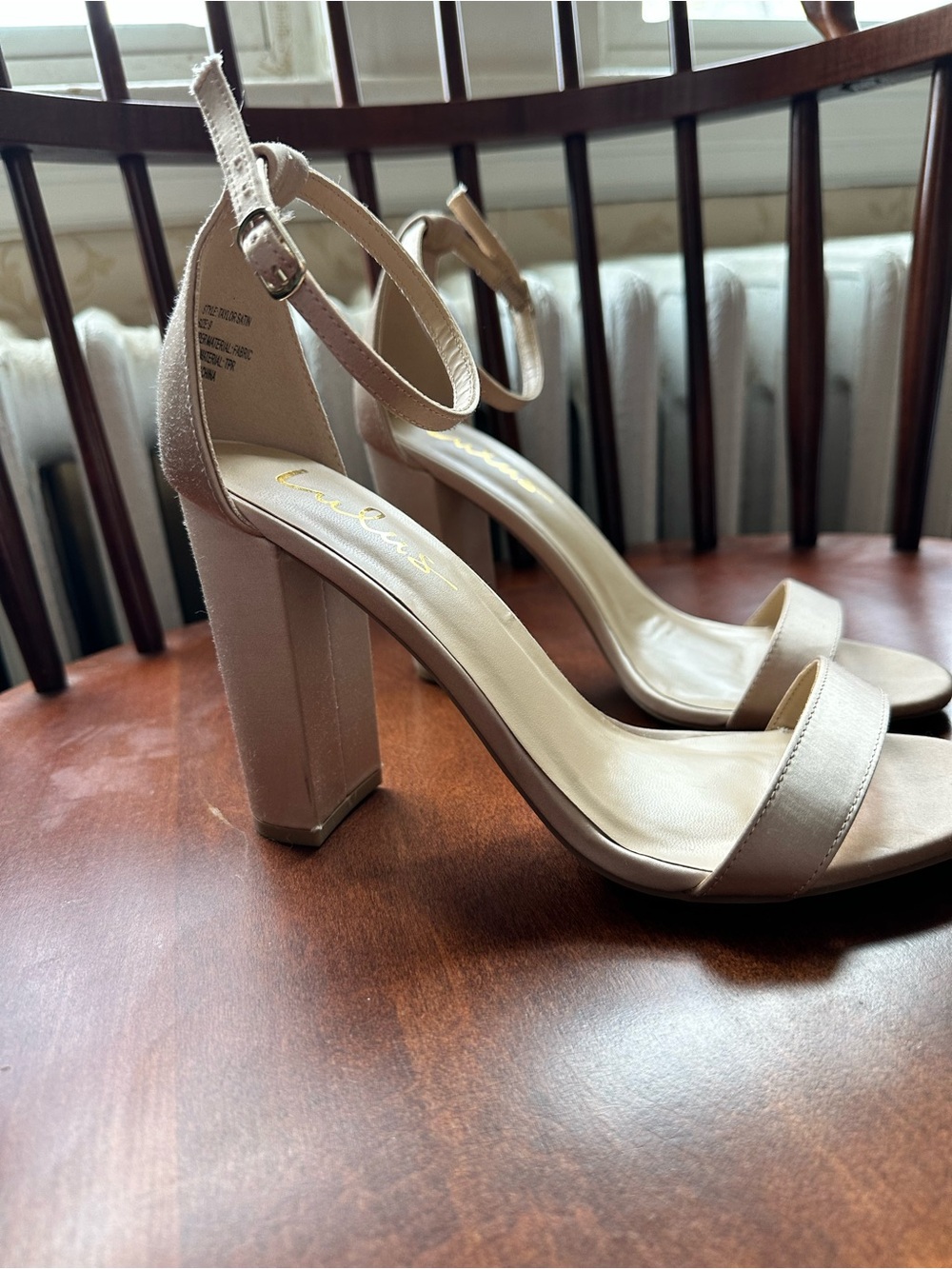 Lulu's Nude Block Heel Ankle-Strap Sandals